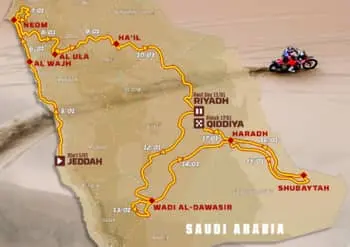 مسار سباق رالي داكار السعودية