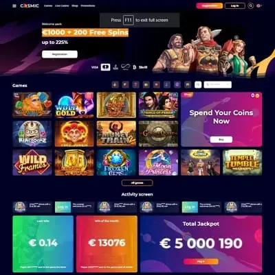 كازينو كوزميك سلوت اون لاين